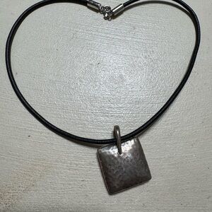 Silpada Black Leather Necklace w/Lobster Clasp